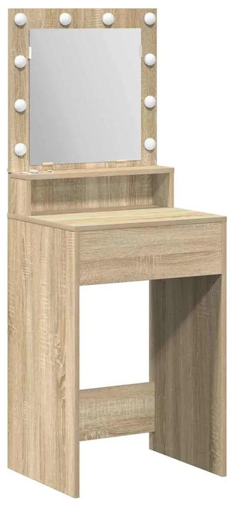 vidaXL Τραπέζι Μακιγιάζ με ράφι Δρύς Sonoma 50 x 41 x 135 εκ