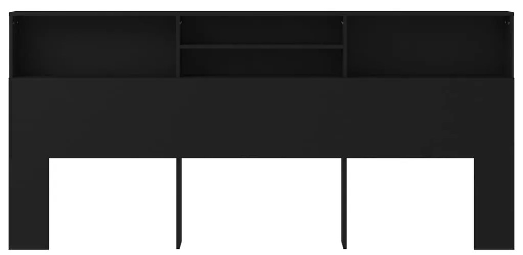 vidaXL Κεφαλάρι Με Αποθηκευτικό Χώρο Μαύρο 220 x 19 x 103,5 εκ.