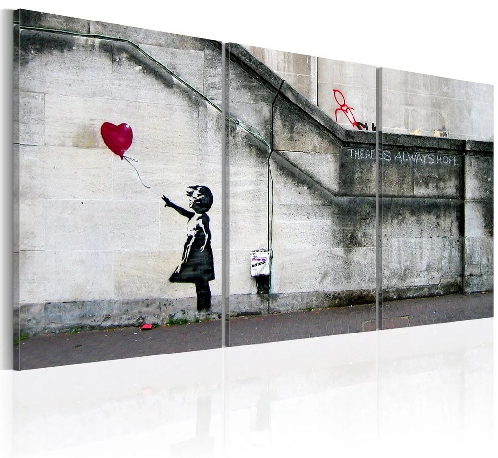 Πίνακας - There is always hope (Banksy) - triptych 120x60