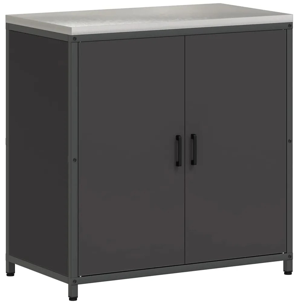 vidaXL Σετ Αποθήκευσης Κουζίνας 3 pcs Μαύρο Ψυχρής έλασης χάλυβας