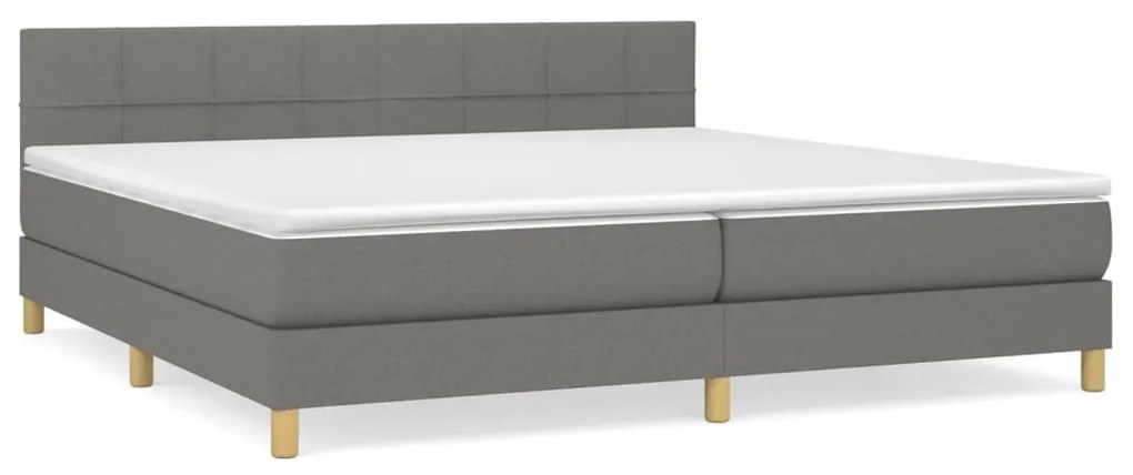 ΚΡΕΒΑΤΙ BOXSPRING ΜΕ ΣΤΡΩΜΑ ΣΚΟΥΡΟ ΓΚΡΙ 200X200 ΕΚ. ΥΦΑΣΜΑΤΙΝΟ 3140642