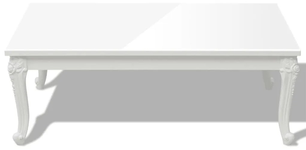 Τραπεζάκι Σαλονιού Γυαλιστερό Λευκό 115 x 65 x 42 εκ. - Λευκό