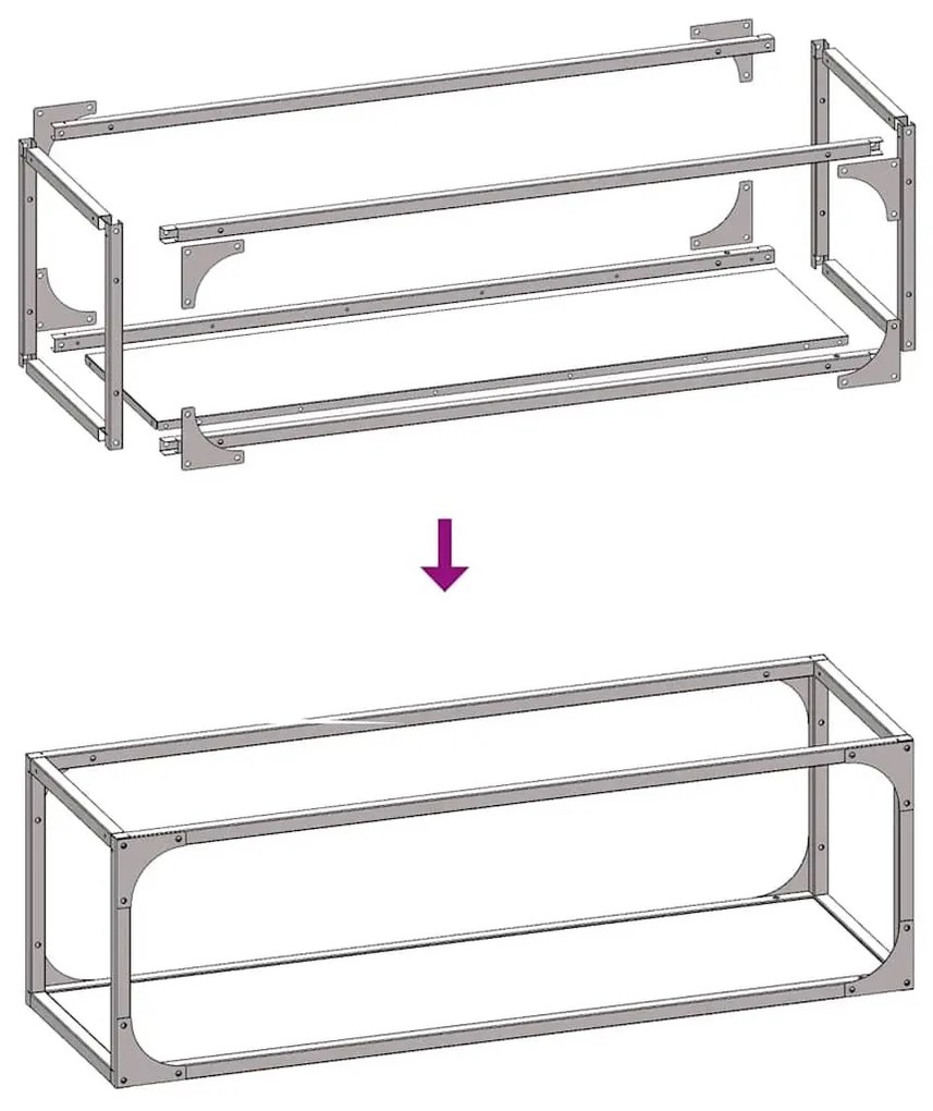 Ράφι για καυσόξυλα Ανθρακί 25x25x80 cm Ατσάλι ψυχρής έλασης - Ανθρακί