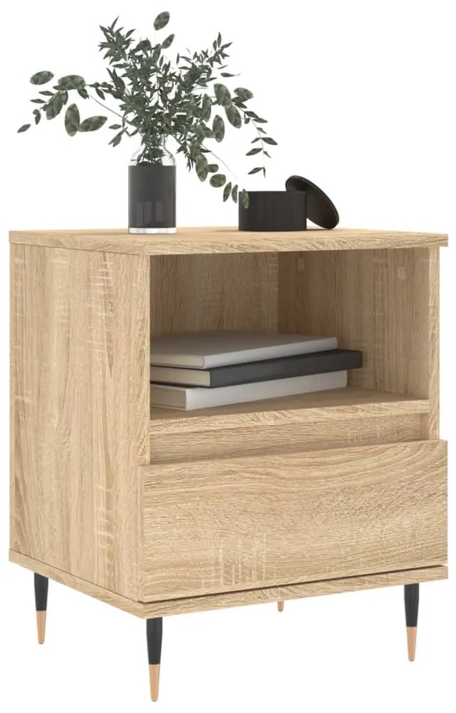 vidaXL Κομοδίνο Sonoma Δρυς 40 x 35 x 50 εκ. από Επεξεργ. Ξύλο