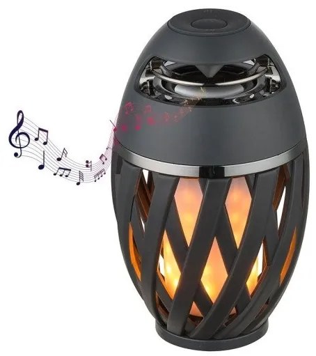 Επιτραπέζιο Φωτιστικό LED 1,4W Ανθρακί IP65 Ηχεία Bluetooth Stream 39902 Globo Lighting-39902-Ανθρακί 39902