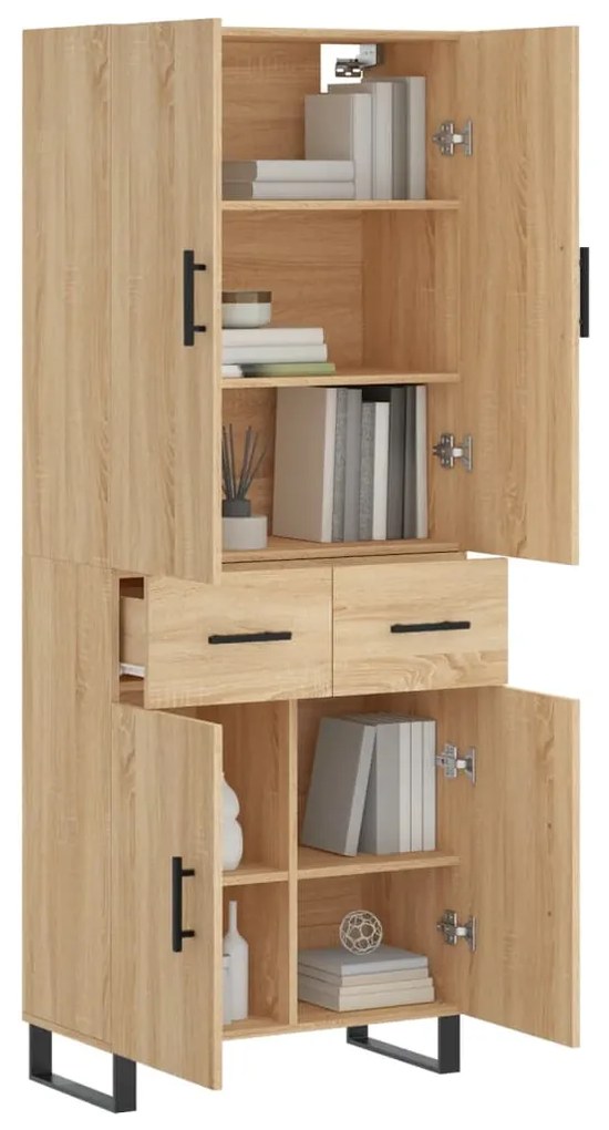 vidaXL Ντουλάπι Sonoma δρυς 69,5 x 34 x 180 εκ. από Επεξεργασμένο Ξύλο