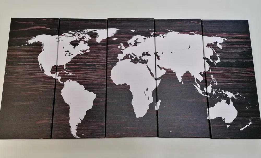 Παγκόσμιος χάρτης 5 μερών σε ξύλο