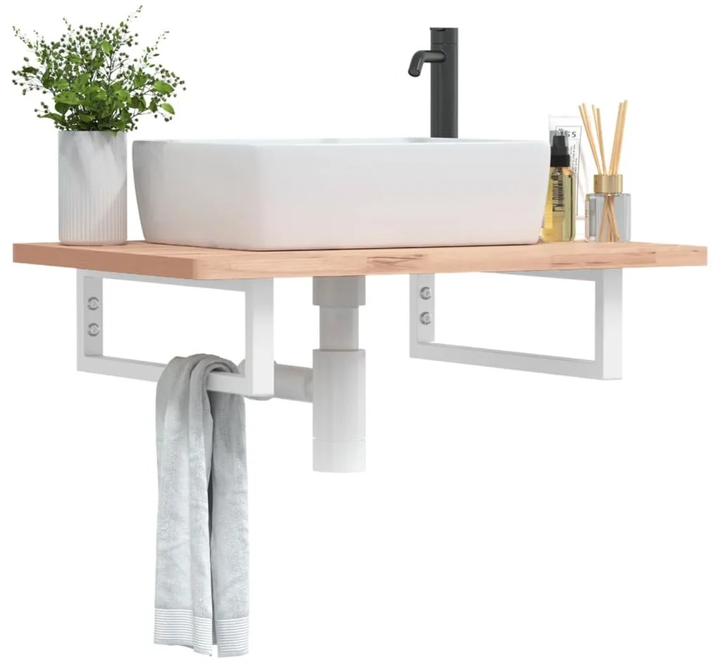 vidaXL Βραχίονες Ραφιών για Νιπτήρα Ορθ. 2 Τεμ. Λευκοί Χάλυβας