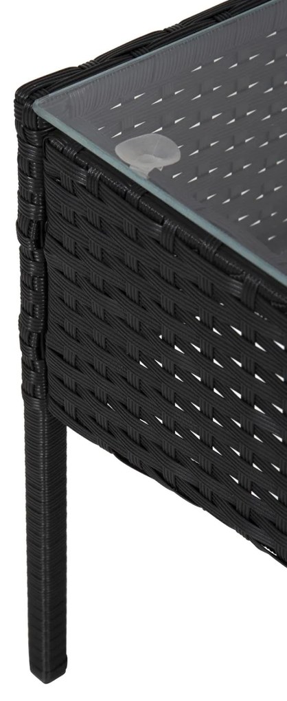 Σετ Κήπου Σαλόνι STASIA 4 τεμ Συνθετικό Rattan Μαύρο με Καπουτσίνο Μαξιλάρια