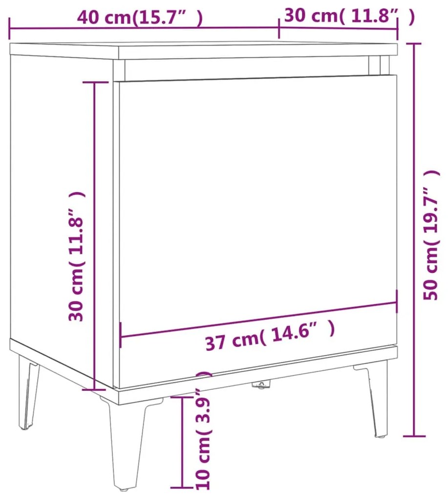 ΚΟΜΟΔΙΝO ΜΑΥΡO 40 X 30 X 50 ΕΚ. ΜΕ ΜΕΤΑΛΛΙΚΑ ΠΟΔΙΑ 805835