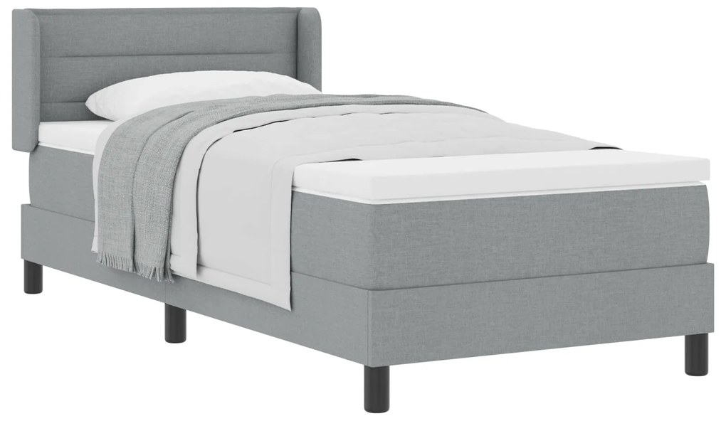 vidaXL Κρεβάτι με Στρώμα Σενίλ Γκρι 90x190 εκ.