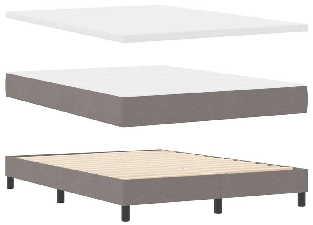 vidaXL Κρεβάτι box spring με στρώμα Taupe 140 x 200 cm ύφασμα