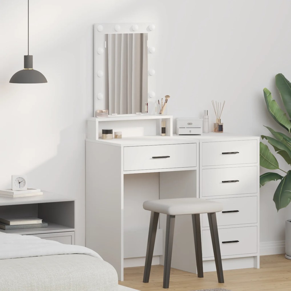 vidaXL Τραπέζι περιποίησης Λευκό 50 x 41 x 140 εκ. Επεξεργασμένο ξύλο