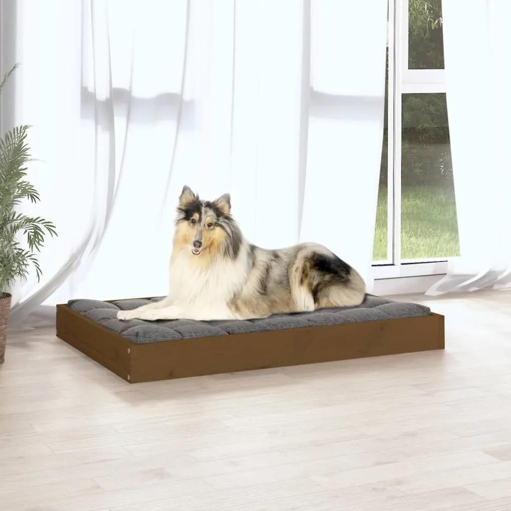 Κρεβάτι Σκύλου Μελί 91,5 x 64 x 9 εκ. από Μασίφ Ξύλο Πεύκου - Καφέ