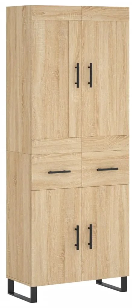 vidaXL Ντουλάπι Sonoma δρυς 69,5 x 34 x 180 εκ. από Επεξεργασμένο Ξύλο