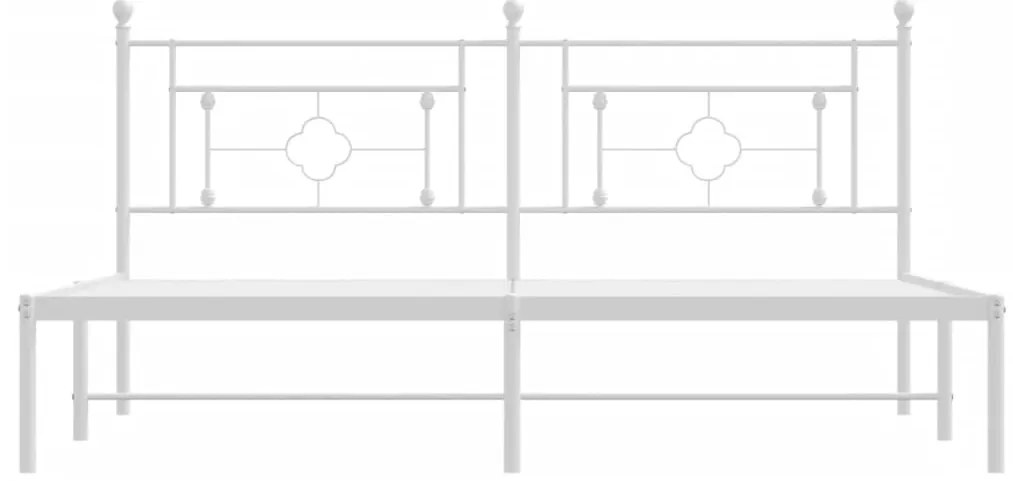 Πλαίσιο Κρεβατιού με Κεφαλάρι Λευκό 180x200 εκ. Μεταλλικό - Λευκό