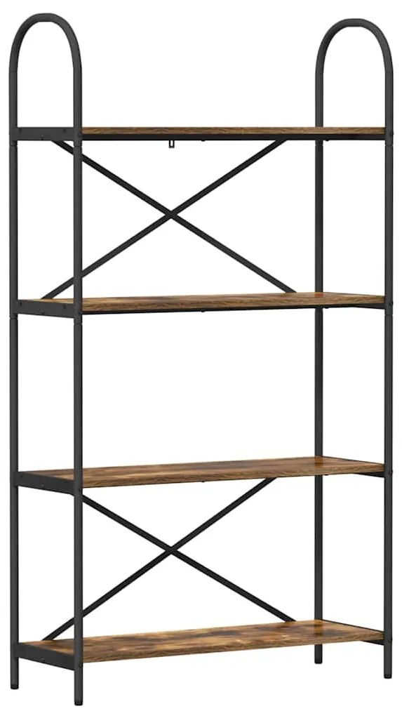 vidaXL Ράφι Βιβλίων Καπνιστή δρυς 80 x 30 x 146 εκ Επεξεργασμένο ξύλο