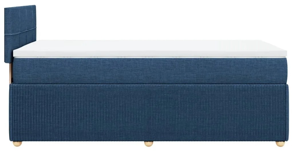 vidaXL Κρεβάτι Boxspring με Στρώμα Μπλε 80x200 εκ. Υφασμάτινο