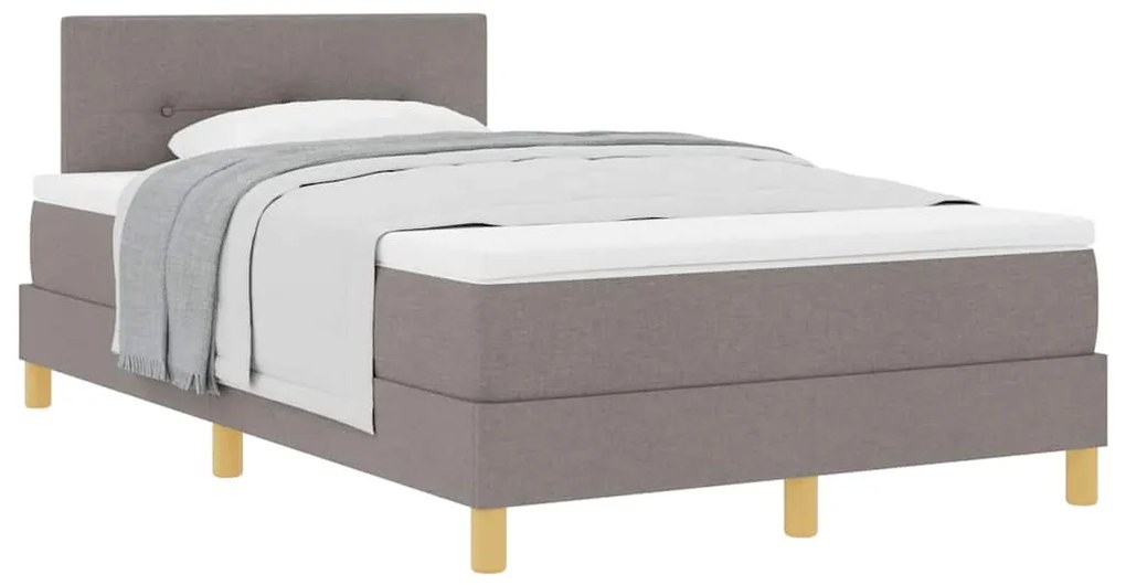 vidaXL Κρεβάτι box spring με στρώμα Taupe 120 x 200 cm ύφασμα