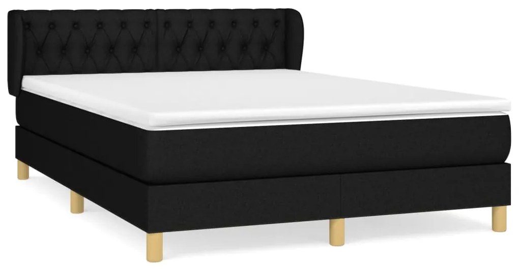 ΚΡΕΒΑΤΙ BOXSPRING ΜΕ ΣΤΡΩΜΑ ΜΑΥΡΟ 140X190 ΕΚ. ΥΦΑΣΜΑΤΙΝΟ 3127039