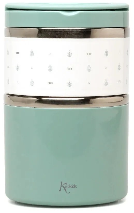 Kiokids Θερμoδοχείο Φαγητού με 2 Θαλάμους Mint 930ml.