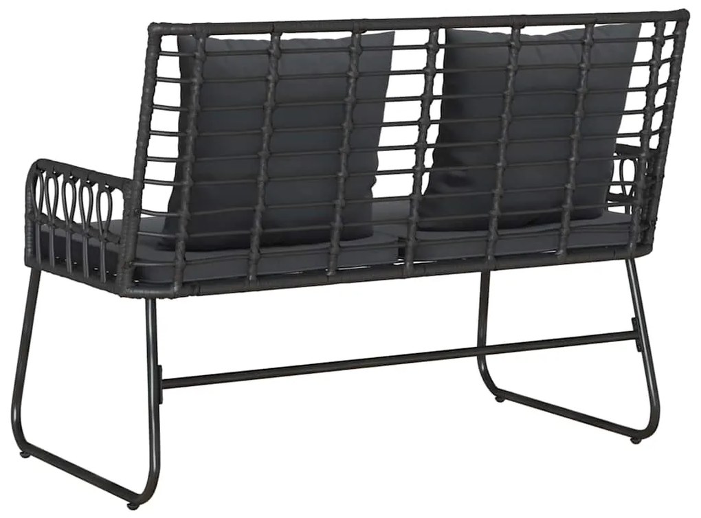 vidaXL Παγκάκι κήπου Μαύρο και Ανθρακί συνθετικό ρατάν