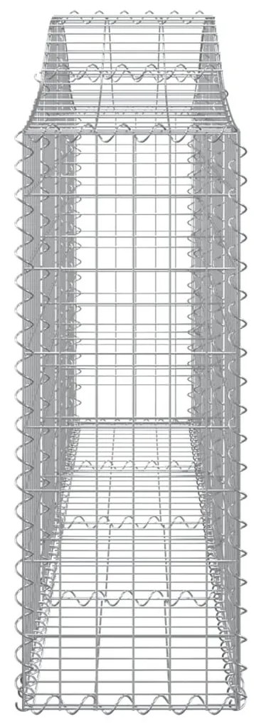 Συρματοκιβώτια Τοξωτά 11 τεμ. 200x30x80/100 εκ. Γαλβαν. Ατσάλι - Ασήμι