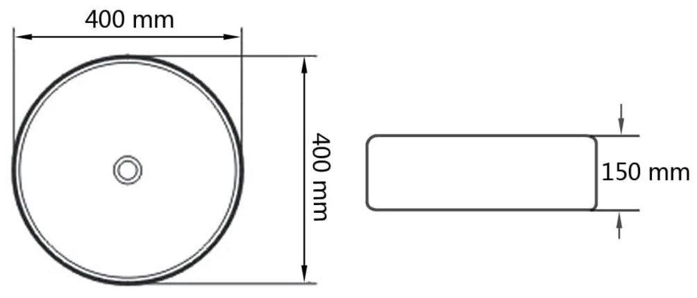 Νιπτήρας Ασημί 40 x 15 εκ. Κεραμικός - Ασήμι