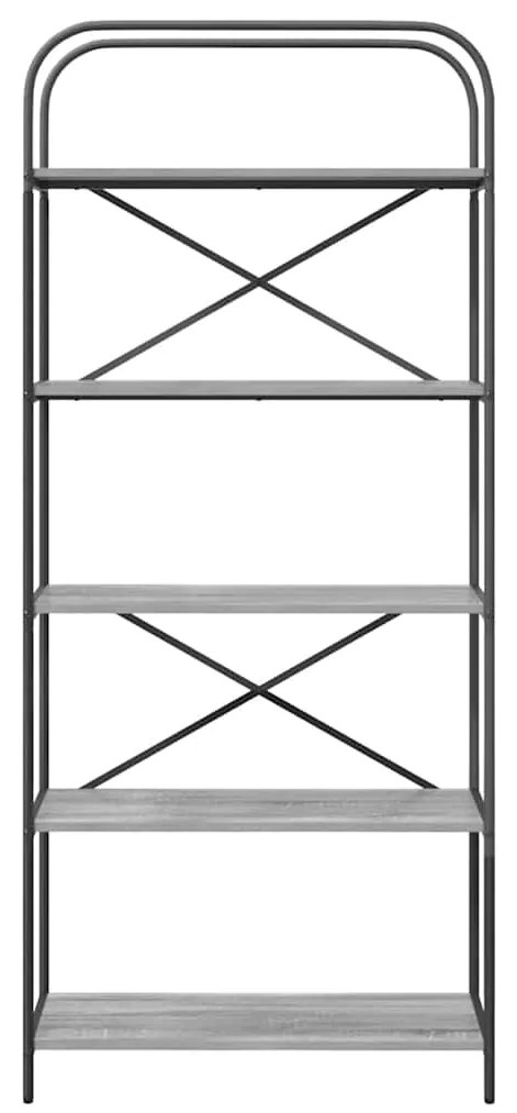 vidaXL Ράφι Βιβλίων Γκρίζο Σονομα 80 x 30 x 183 εκ Επεξεργασμένο ξύλο