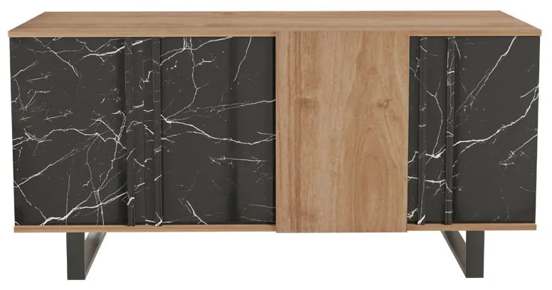 Μπουφές Amanda pakoworld καρυδί-μαύρο 160x40x78.5εκ - 120-000188 - 120-000188
