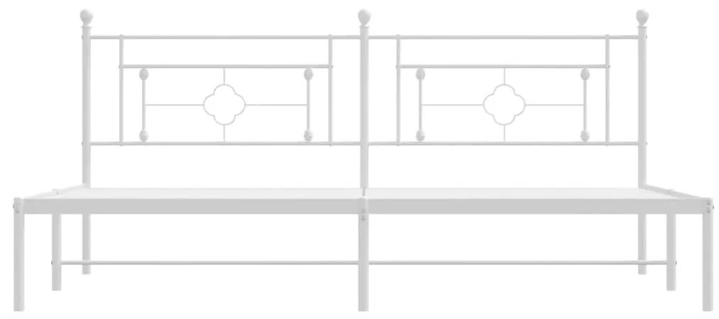 Πλαίσιο Κρεβατιού με Κεφαλάρι Λευκό 193 x 203 εκ. Μεταλλικό - Λευκό