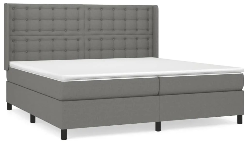 ΚΡΕΒΑΤΙ BOXSPRING ΜΕ ΣΤΡΩΜΑ ΣΚΟΥΡΟ ΓΚΡΙ 200X200 ΕΚ. ΥΦΑΣΜΑΤΙΝΟ 3131778