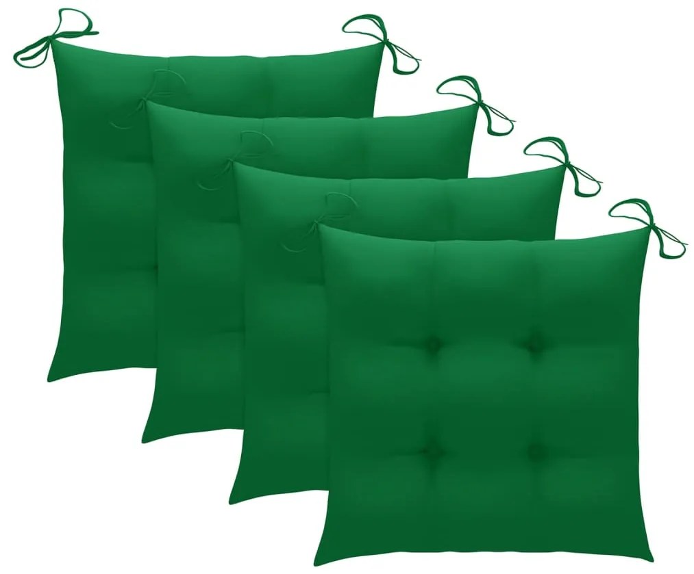 vidaXL Καρέκλες Κήπου 4 τεμ. από Μασίφ Ξύλο Teak με Μαξιλάρια