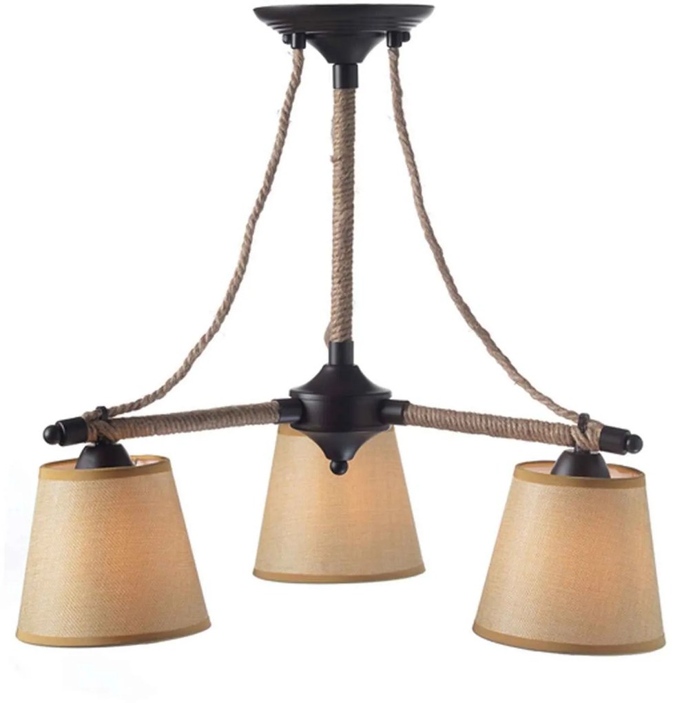 Τρίφωτο Φωτιστικό Οροφής EG165073C Beige Metal, Fabric