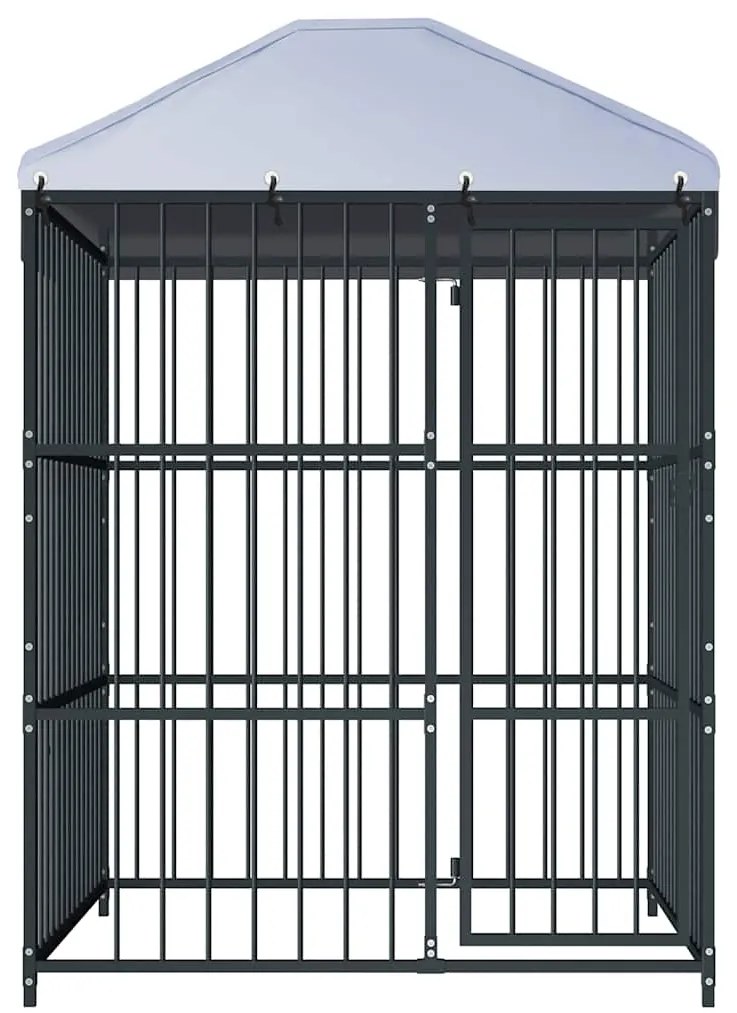 vidaXL Κλουβί Σκύλου Εξωτερικού Χώρου 150 x 150 x 210 εκ. με Στέγαστρο