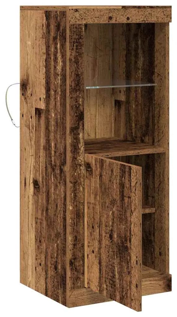 vidaXL Πλευρικό Τραπέζι LED Καφέ 41 x 37 x 100 εκ Επεξεργασμένο ξύλο