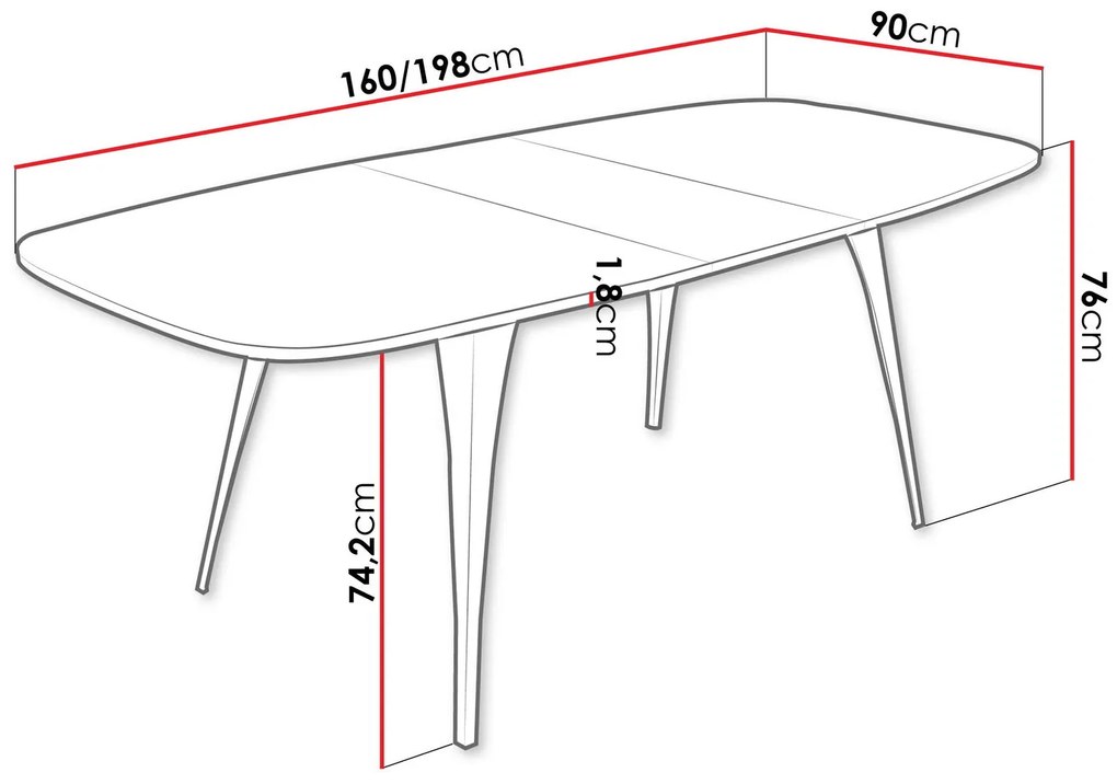 Επεκτεινόμενο τραπέζι Aura-Mauro-Leuko