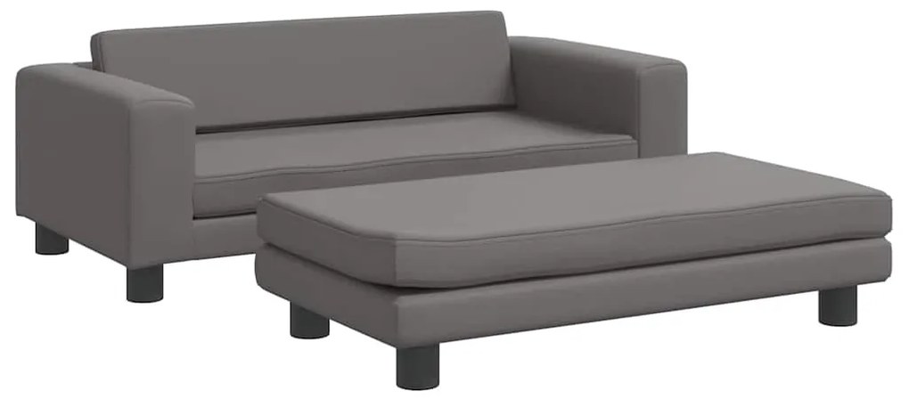 vidaXL Κρεβάτι Σκύλου με Προέκταση Γκρι 100x50x30 εκ. Συνθετικό Δέρμα