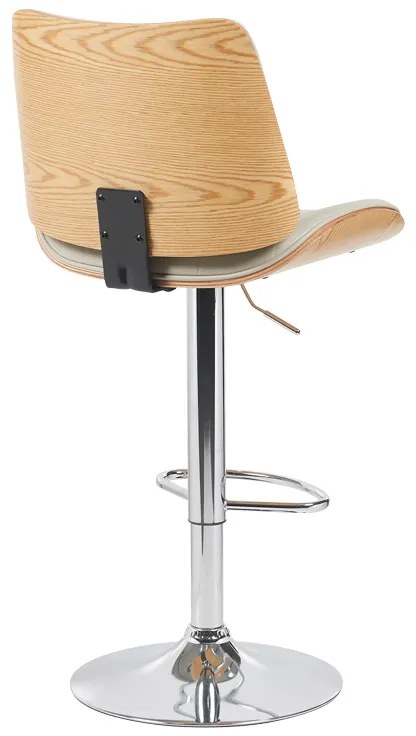 Σκαμπό μπαρ Amani pakoworld περιστρεφόμενο μπεζ pu-βάση χρωμίου 50.5x54x87.5-107.5εκ