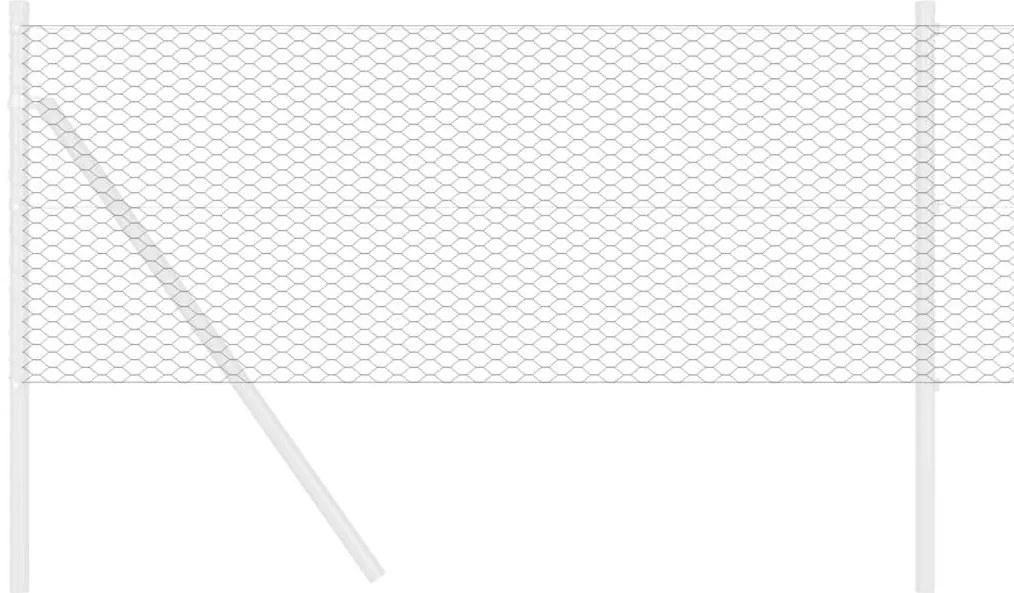 vidaXL Εξαγωνικός φράχτης Γκρι 0.8 x 10 m Ατσάλι
