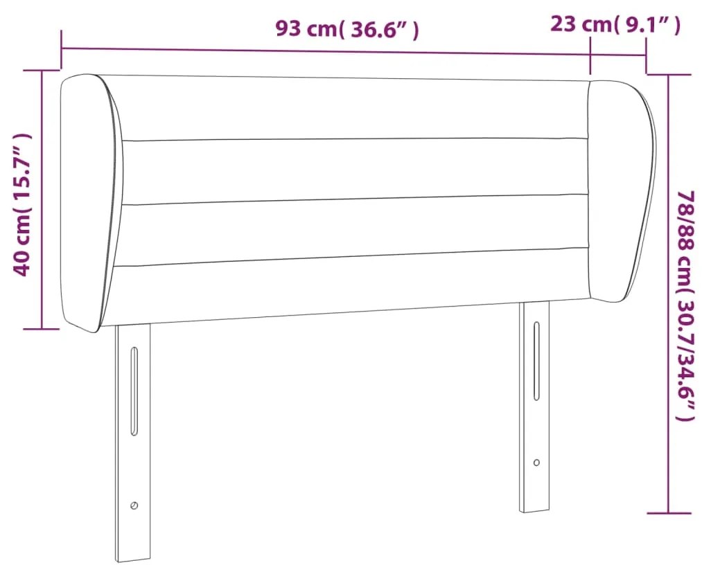 Κεφαλάρι με Πτερύγια Μπλε 93x23x78/88 εκ. Υφασμάτινο 3117272