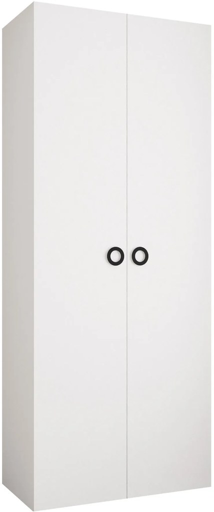 Ντουλάπα Como I 100 Δίφυλλη-Λευκό - Μαύρο