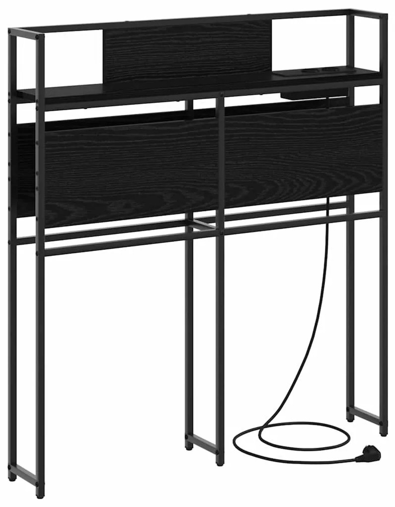 vidaXL Κεφαλάρι Αποθήκης με ράφι Μαύρη δρυς 75 cm Επεξεργασμένο ξύλο