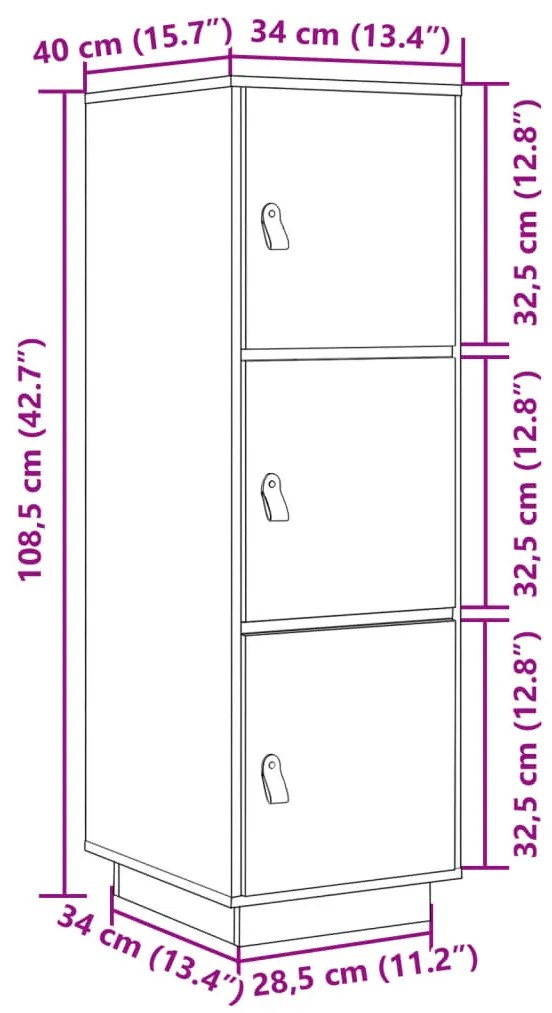 ΝΤΟΥΛΑΠΙ ΨΗΛΟ ΜΑΥΡΟ 34 X 40 X 108,5 ΕΚ. ΑΠΟ ΜΑΣΙΦ ΞΥΛΟ ΠΕΥΚΟΥ 820171