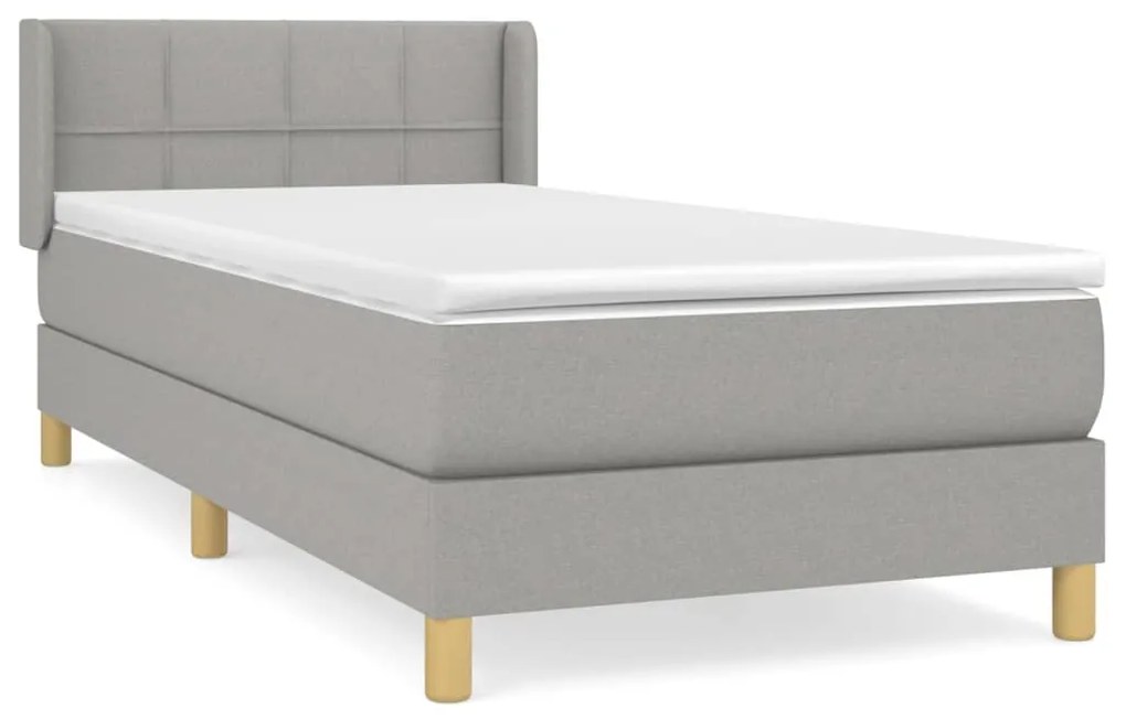 ΚΡΕΒΑΤΙ BOXSPRING ΜΕ ΣΤΡΩΜΑ ΑΝΟΙΧΤΟ ΓΚΡΙ 90X190 ΕΚ. ΥΦΑΣΜΑΤΙΝΟ 3130233