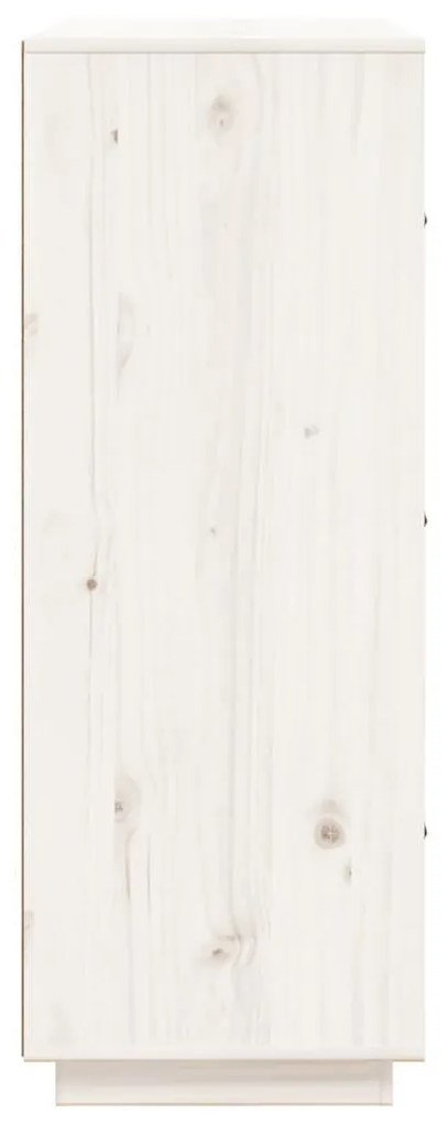 Ντουλάπι Ψηλό Λευκό 67 x 40 x 108,5 εκ. από Μασίφ Ξύλο Πεύκου - Λευκό