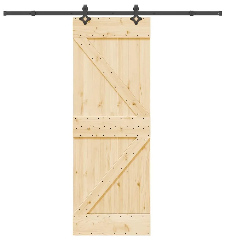 Συρόμενη Μεσόπορτα με Μηχανισμό 70 x 210 εκ. Μασίφ Ξύλο Πεύκου