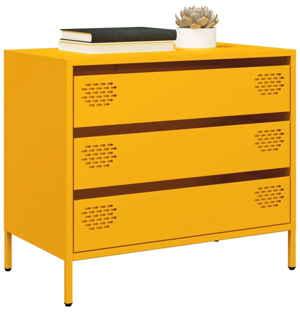 Ντουλάπι Μουσταρδί 68x39x58,5 εκ. από Χάλυβα Ψυχρής Έλασης