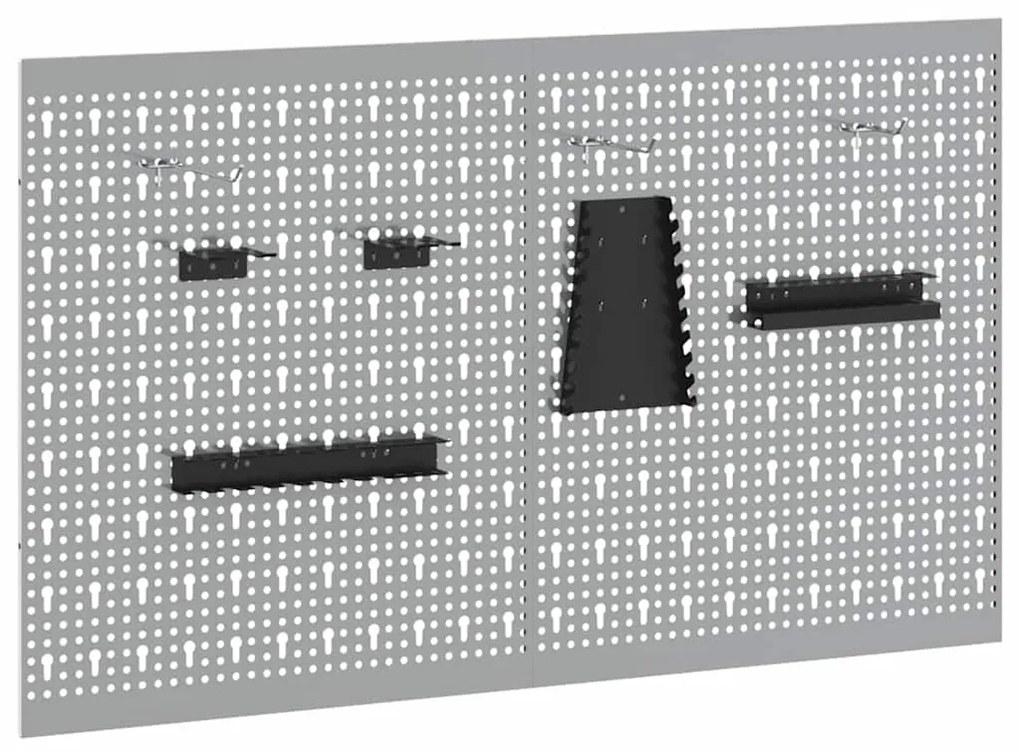 vidaXL Πάνελ Τοίχου Εργαλείων 2 pcs Γκρι 100 x 1 x 60 εκ