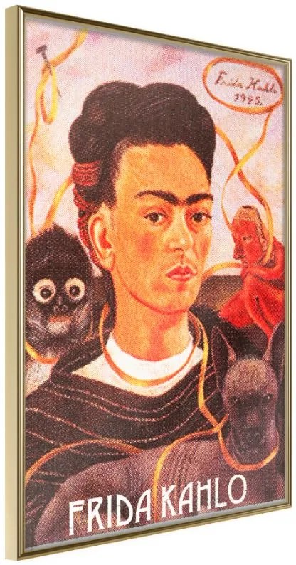 Αφίσα - Frida Khalo – Self-Portrait - 30x45 - Χρυσό - Χωρίς πασπαρτού